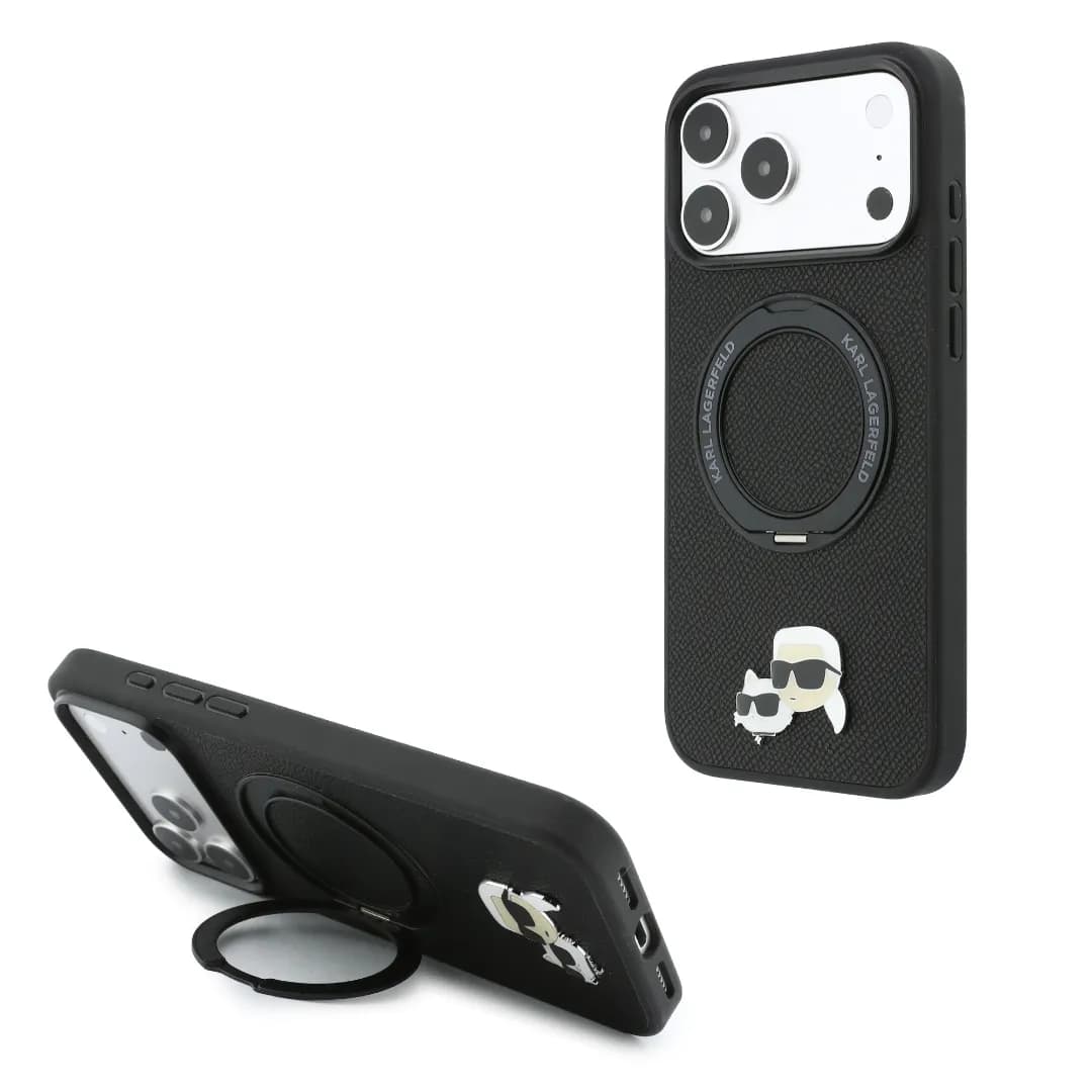 قاب کارل لاگرفلد Karl Lagerfel HC Magsafe PU Ring Stand 360 Heads Pin — تصویر ۶