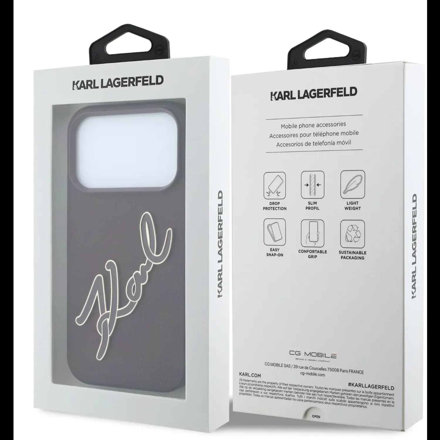 قاب کارل لاگرفلد Karl Lagerfel Leather Big Signature Resin Logo — تصویر ۵