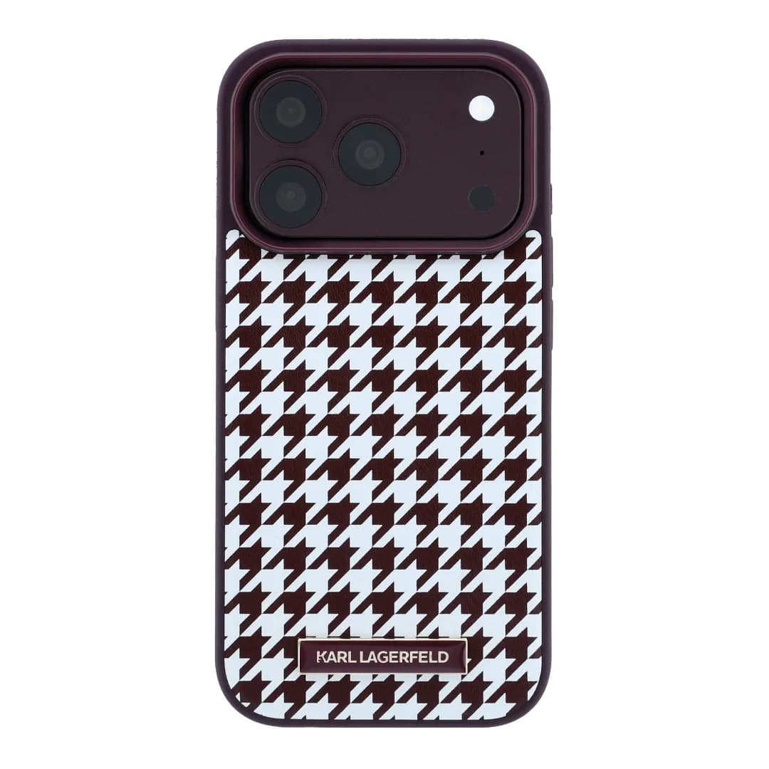 قاب کارل لاگرفلد Karl Lagerfel Smooth PU Magsafe Houndstooth With Resin Logo — تصویر ۲