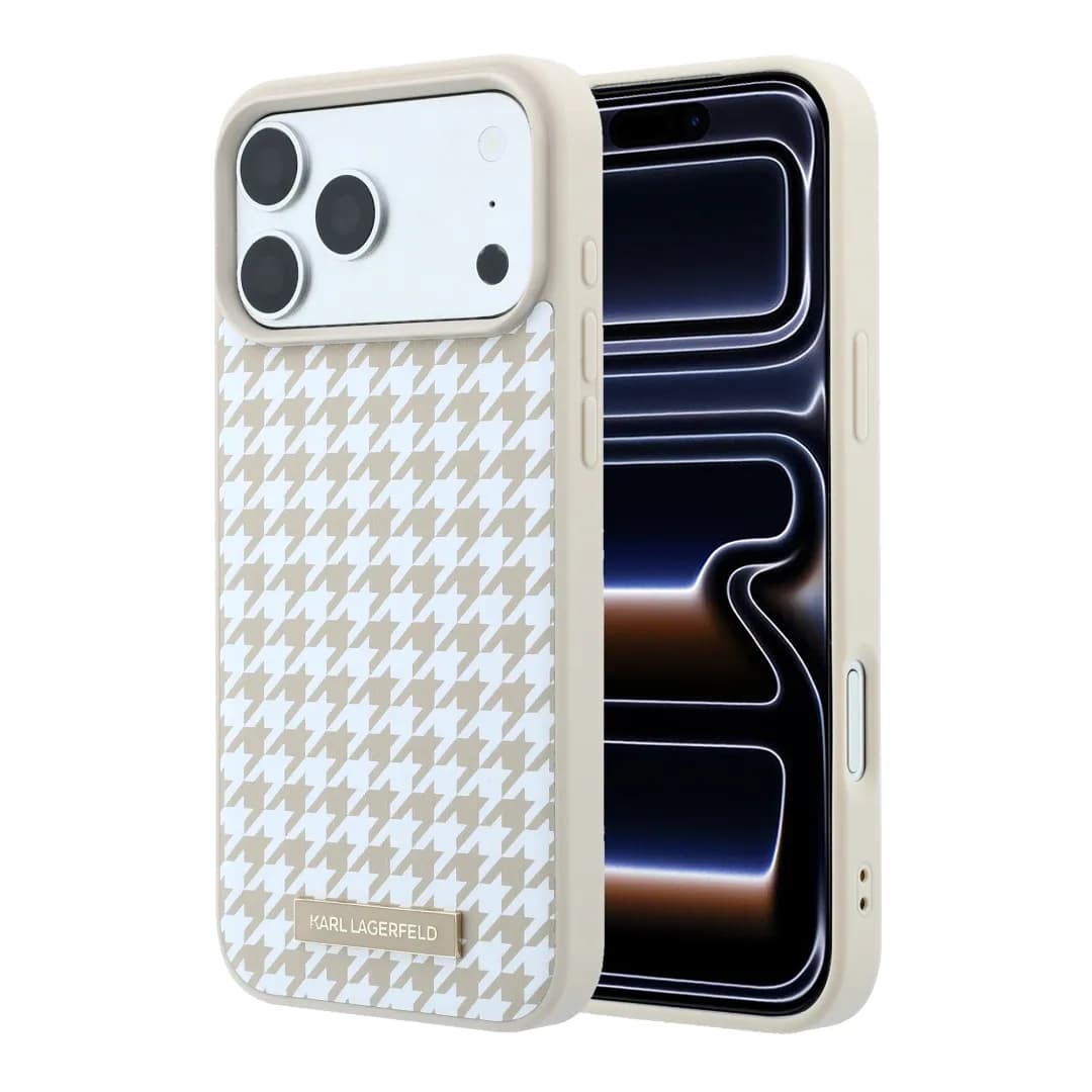 قاب کارل لاگرفلد Karl Lagerfel Smooth PU Magsafe Houndstooth With Resin Logo — تصویر ۶