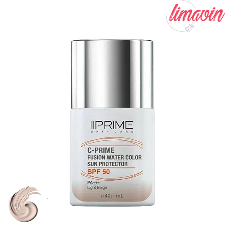 فلوئید ضد آفتاب رنگی پرایم SPF 50، مدل فیوژن واتر، مناسب انواع پوست با تنالیته روشن و حجم 40 میلی لیتر
