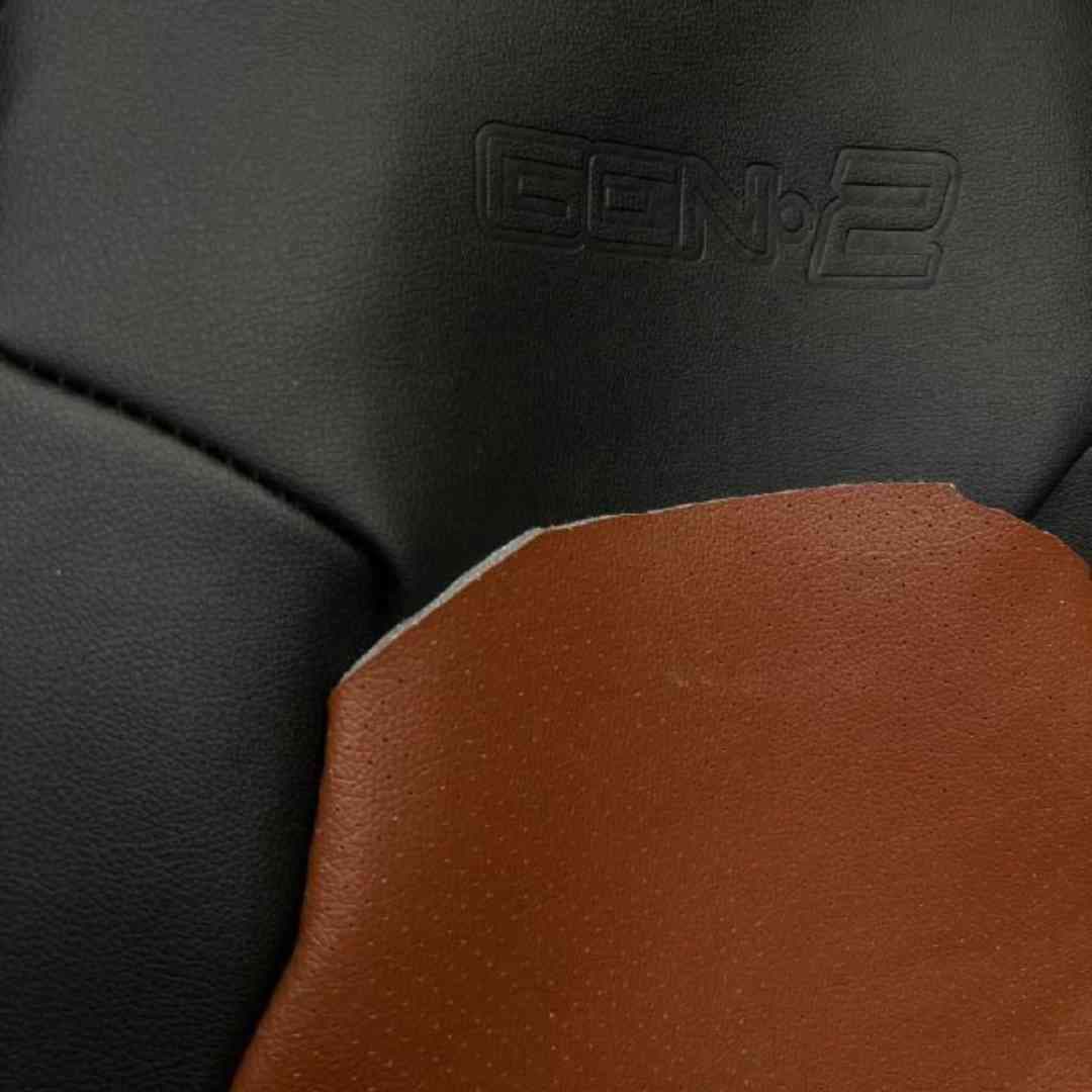 روکش صندلی پرتون جنتو GEN 2 چرم رنگ مشکی مارون — تصویر ۲