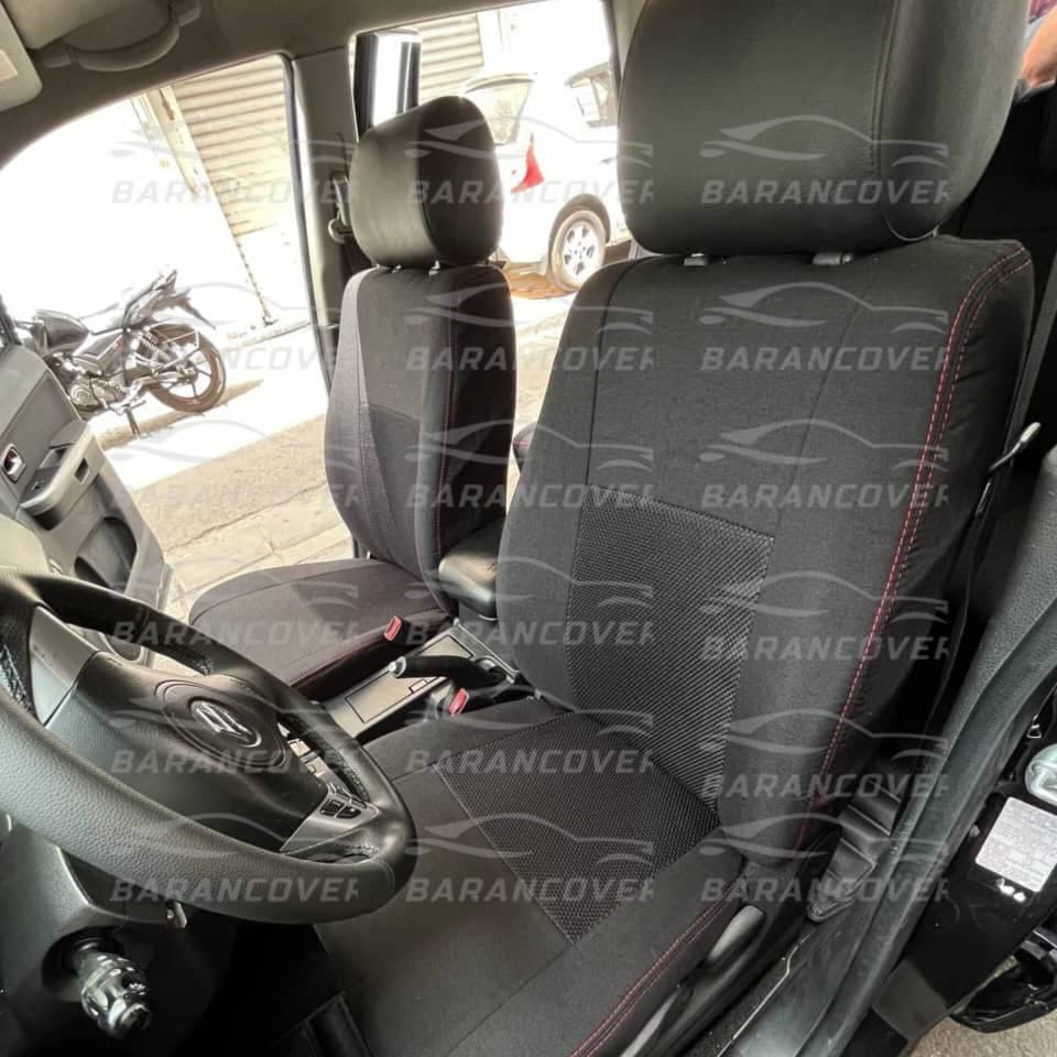 روکش صندلی سوزوکی ویتارا-vitara پارچه رنگ مشکی دوخت قرمز — تصویر ۳
