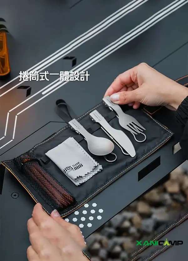 ست قاشق، چنگال، چاقو و چاپستیک تیتانیومی شاین تریپ مدل A589 — تصویر ۲