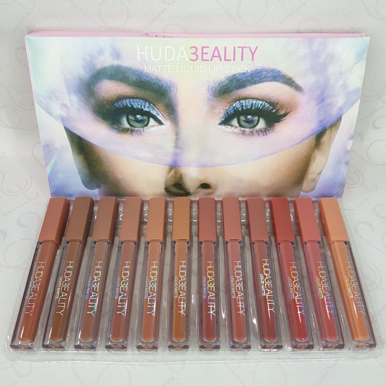 پک رژ لب مایع هدی بیوتی HUDABEAUTY مدل مرکوری mercury مجموعه 12 عددی