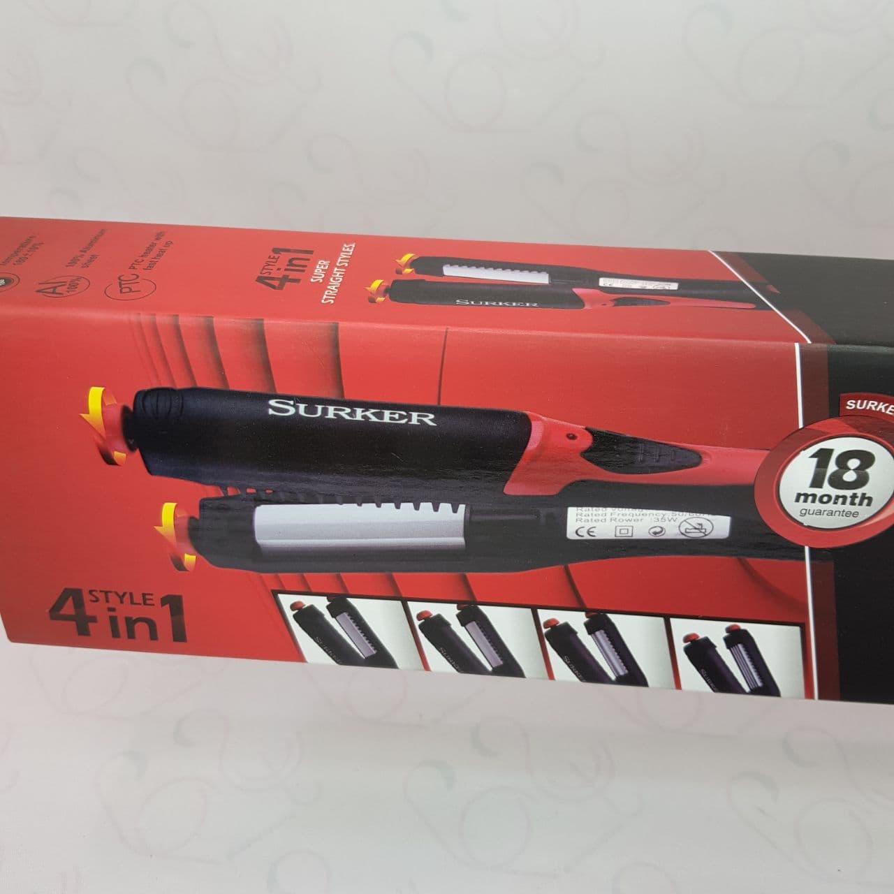 حالت دهنده مو چهار کاره سورکر SURKER مدل SA-999 اتو، هلالی، ویو درشت و ریز 4in1 — تصویر ۲