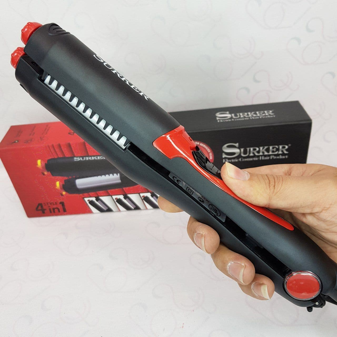 حالت دهنده مو چهار کاره سورکر SURKER مدل SA-999 اتو، هلالی، ویو درشت و ریز 4in1 — تصویر ۷