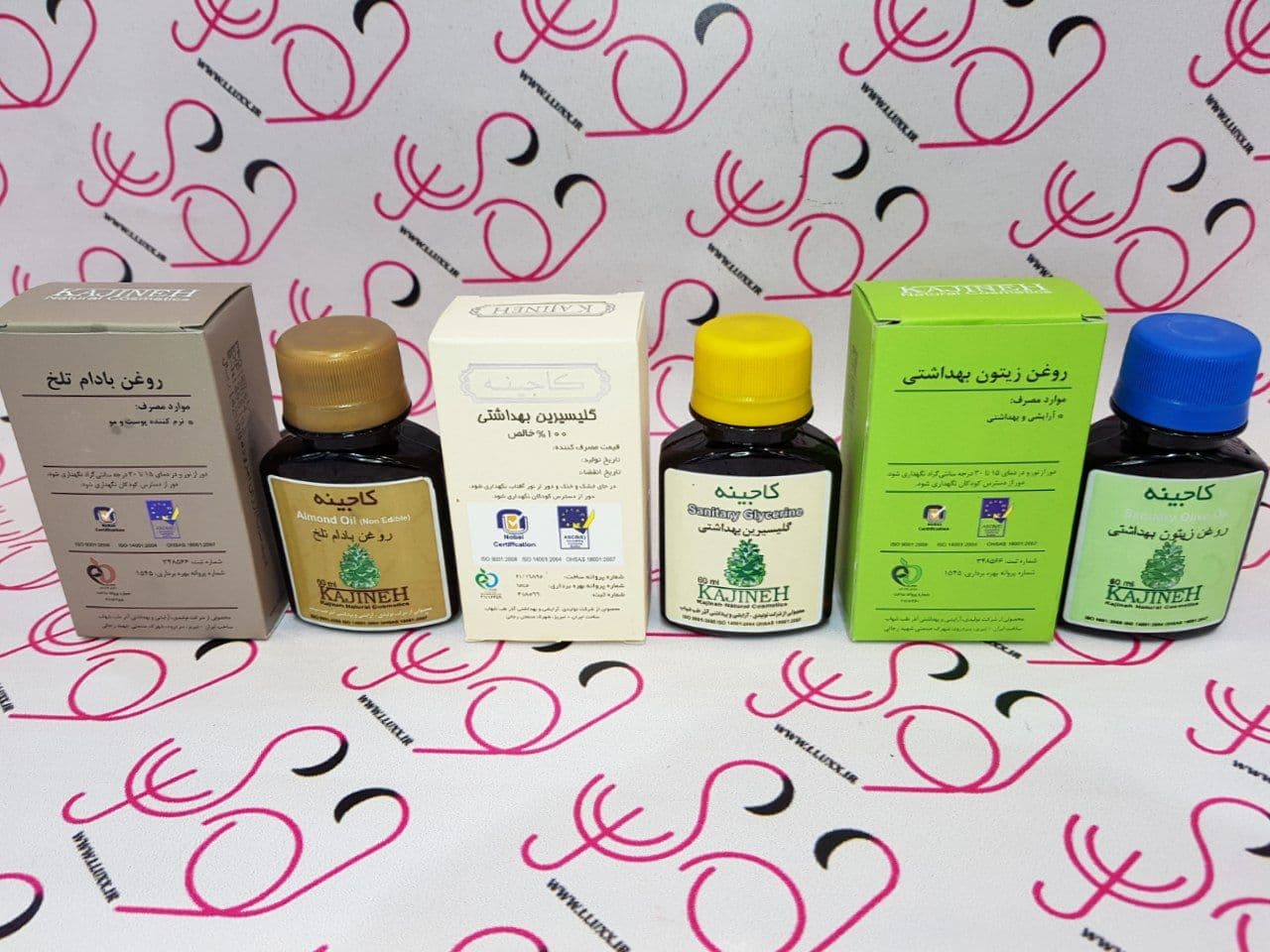 روغن بادام تلخ، روغن گلیسیرین و روغن زیتون کاجینه KAJINEH حجم 60 میلی لیتر