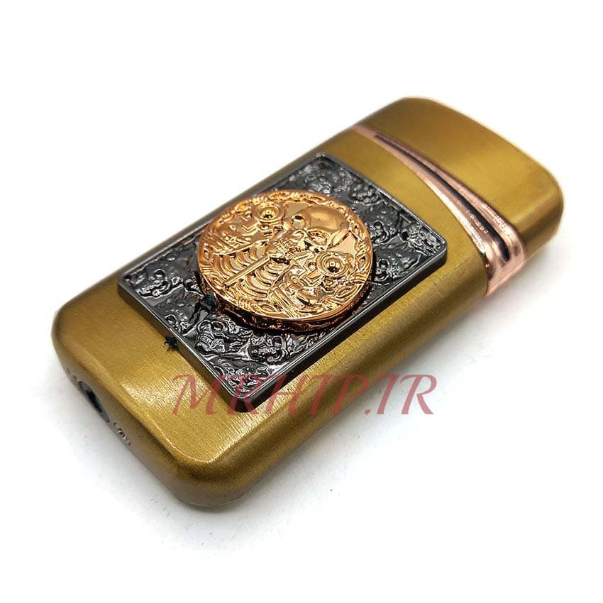 فندک گازی اتمی طرح جمجه رنگ طلایی کدa120283
