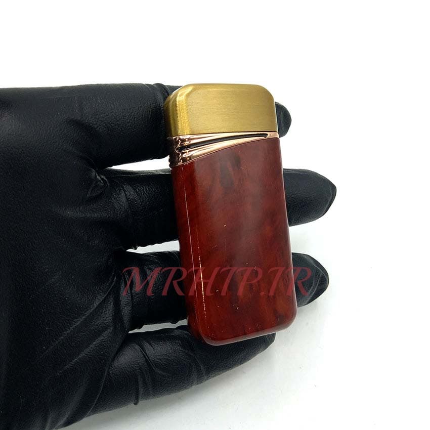 فندک گازی اتمی طرح جمجه رنگ طلایی جگری کدa120282 — تصویر ۲