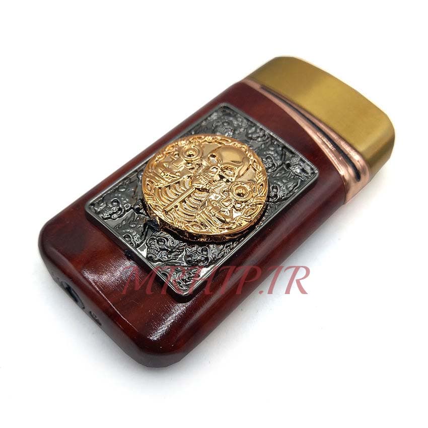 فندک گازی اتمی طرح جمجه رنگ طلایی جگری کدa120282
