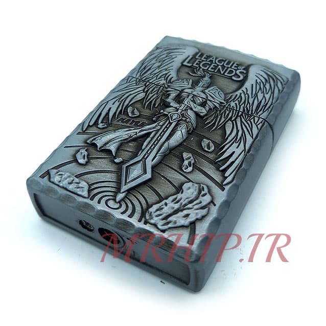 فندک گازی طرح صلیب وبال فرشته نقره ای کدa120263