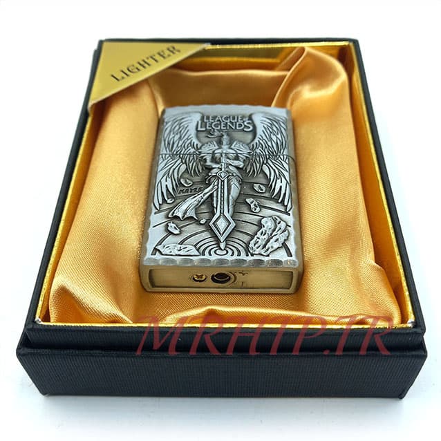 فندک گازی طرح صلیب وبال فرشته نقره ای کدa120263 — تصویر ۴