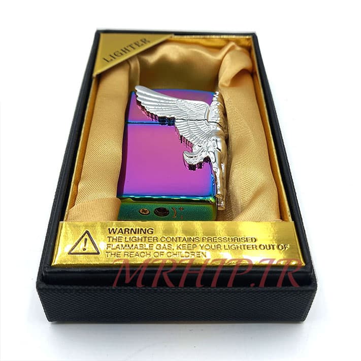 فندک گازی پاسارگاد نقره ای هفت رنگ کد a120256 — تصویر ۳
