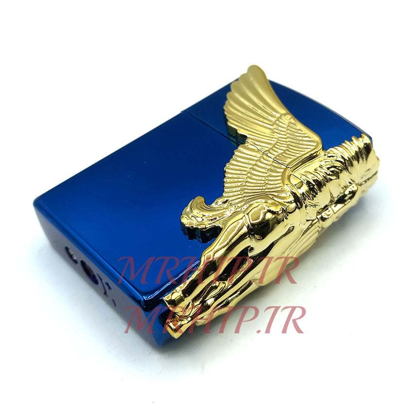 فندک گازی پاسارگاد آبی طلایی کدa120254