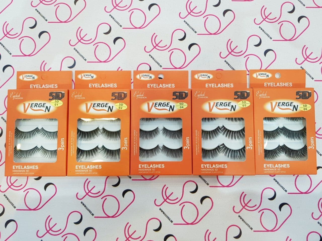 پک مژه چشم ورژن VERGEN مدل E117 پنج بعدی 5D دست ساز مجموعه سه جفتی