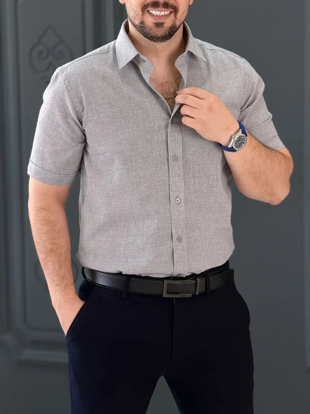 پیراهن 031655 VICO طوسی