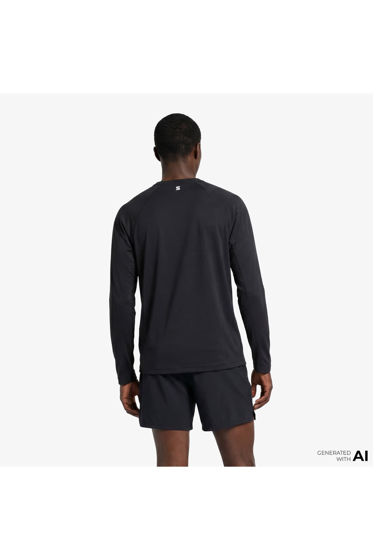 تی شرت ورزشی سالومون مردانه مشکی راسته Regular/رگولار بیسیک اسپرت | Salomon LC2424400 VN — تصویر ۲