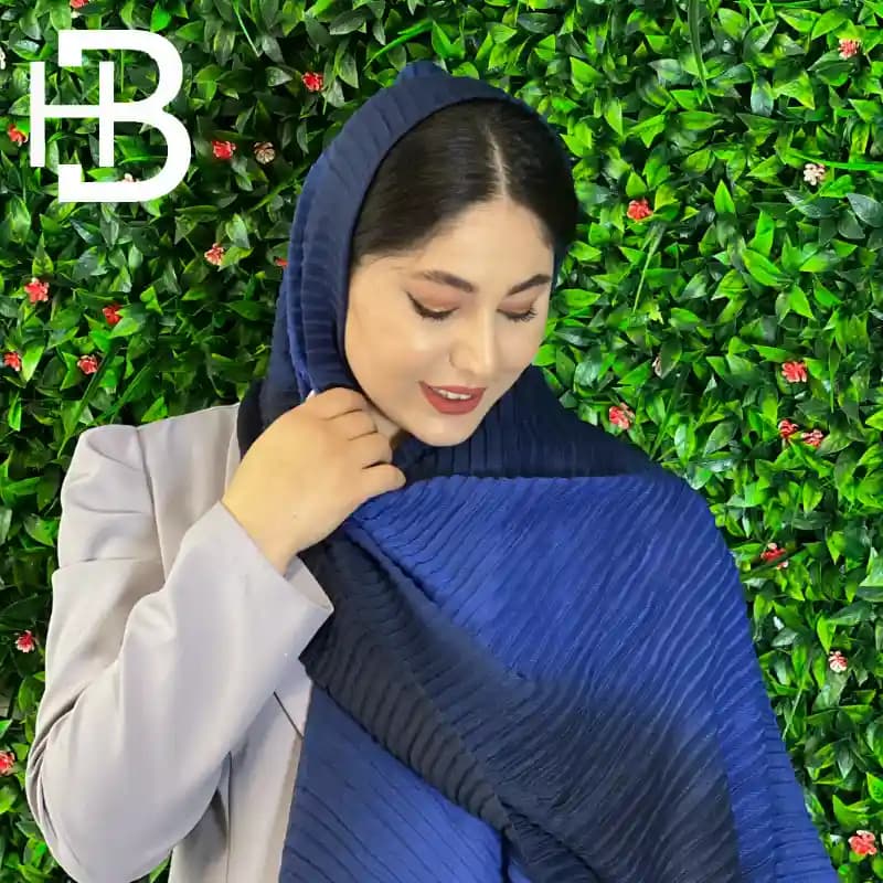 شال پلیسه آبی oof — تصویر ۳