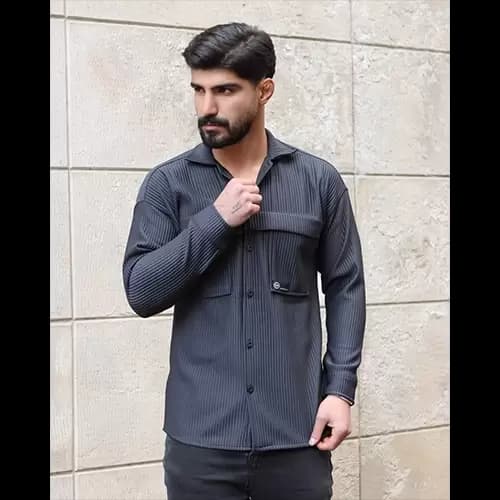 پیراهن مردانه پارچه فیتله ای — تصویر ۲