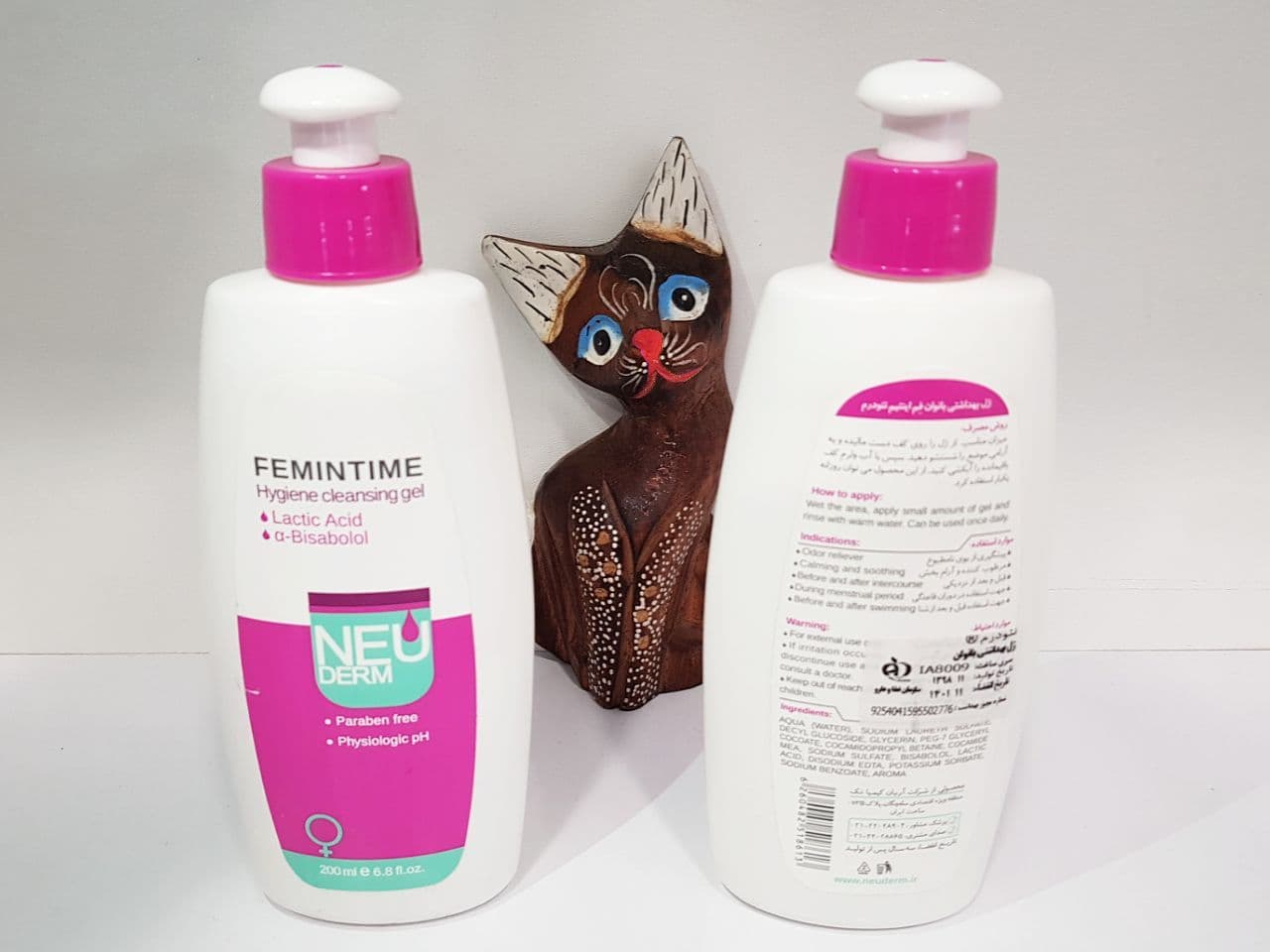 ژل بهداشتی بانوان نئودرم NEUDERM مدل femintime حجم 200 میل