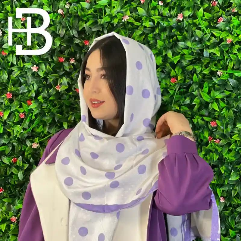شال نخی بنفش طرح توپی کد 10000614 — تصویر ۲