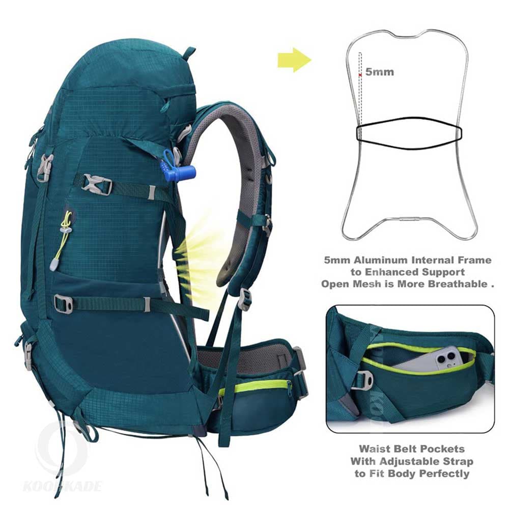 کوله پشتی کوهنوردی 60+5 لیتری بلک دیر Black Deer Advance مدل 8984 — تصویر ۸
