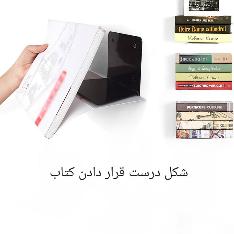 شلف دیواری مدل کتابخانه معلق مجموعه 2 عددی فیلبندشاپ مدل 837762 — تصویر ۳