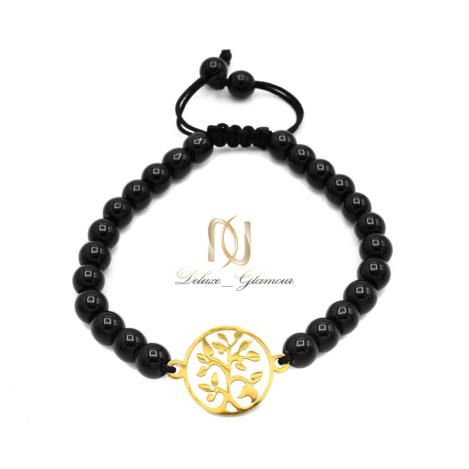 دستبند اسپرت دخترانه سنگ اونیکس براق zn-n701