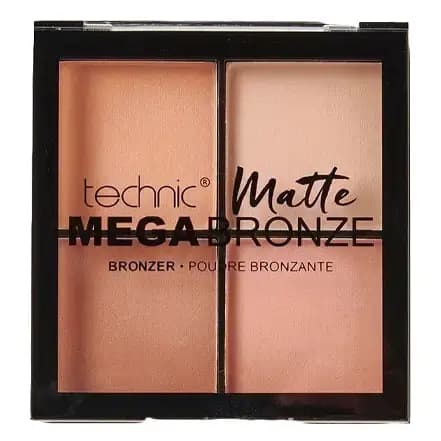 پالت برنزر ۴ رنگ مات مگا برنز تکنیک گرمابخشی طبیعی و زاویه‌سازی ملایم Technic Matte Mega Bronze Palette