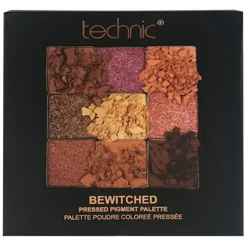 پالت سایه چشم 9 رنگ بیویچد تکنیک رزگلد و صورتی Technic Bewitched Pressed Pigment Palette — تصویر ۲