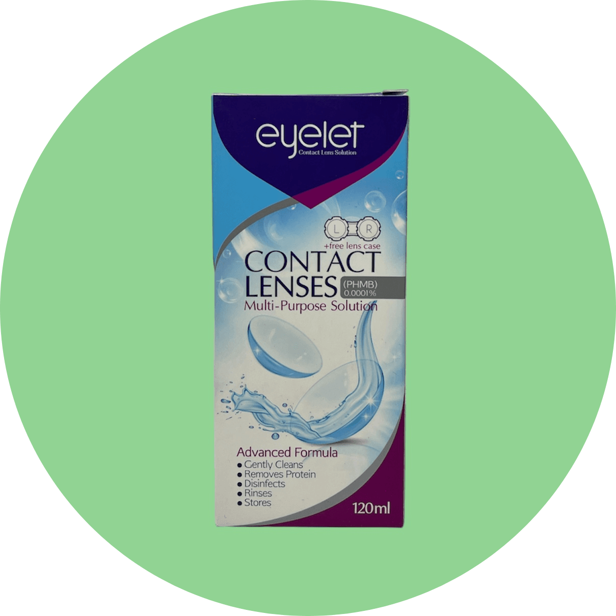 محلول شستشوی لنز آی لت مدل contact lenses حجم 120 میل/Eyelet Contact Lenses Multi-Purpose Solution