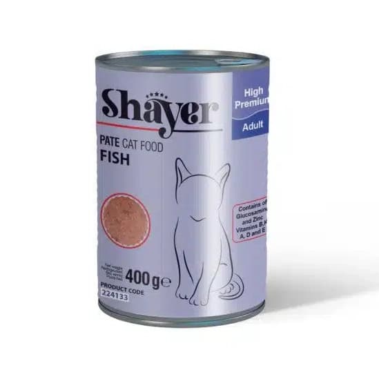 کنسرو گربه بالغ شایر پته ماهی Shayer وزن 320 گرم