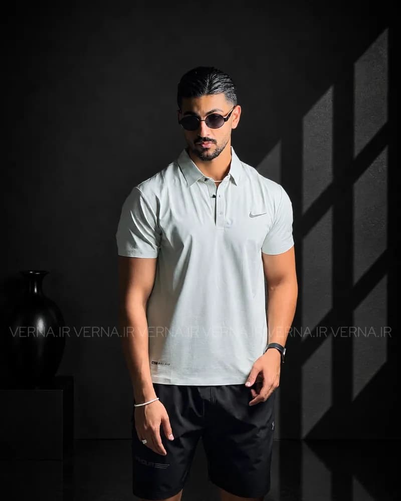 تیشرت مردانه ورزشی سه دکمه NIKE