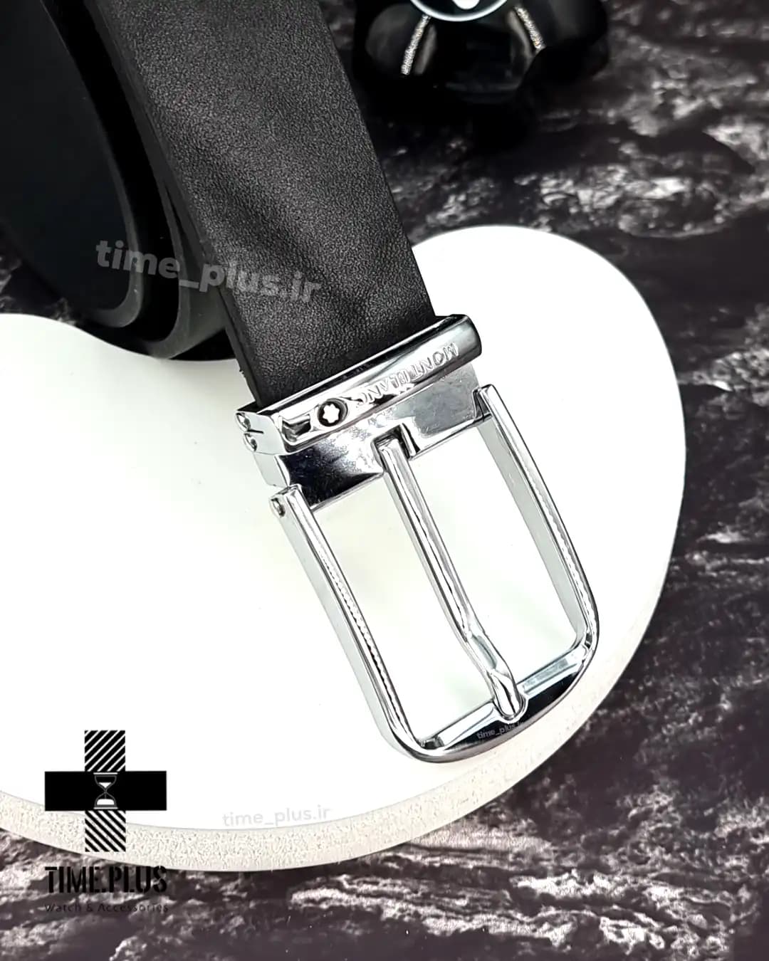 کمربند Montblanc سگک نقره ای — تصویر ۴