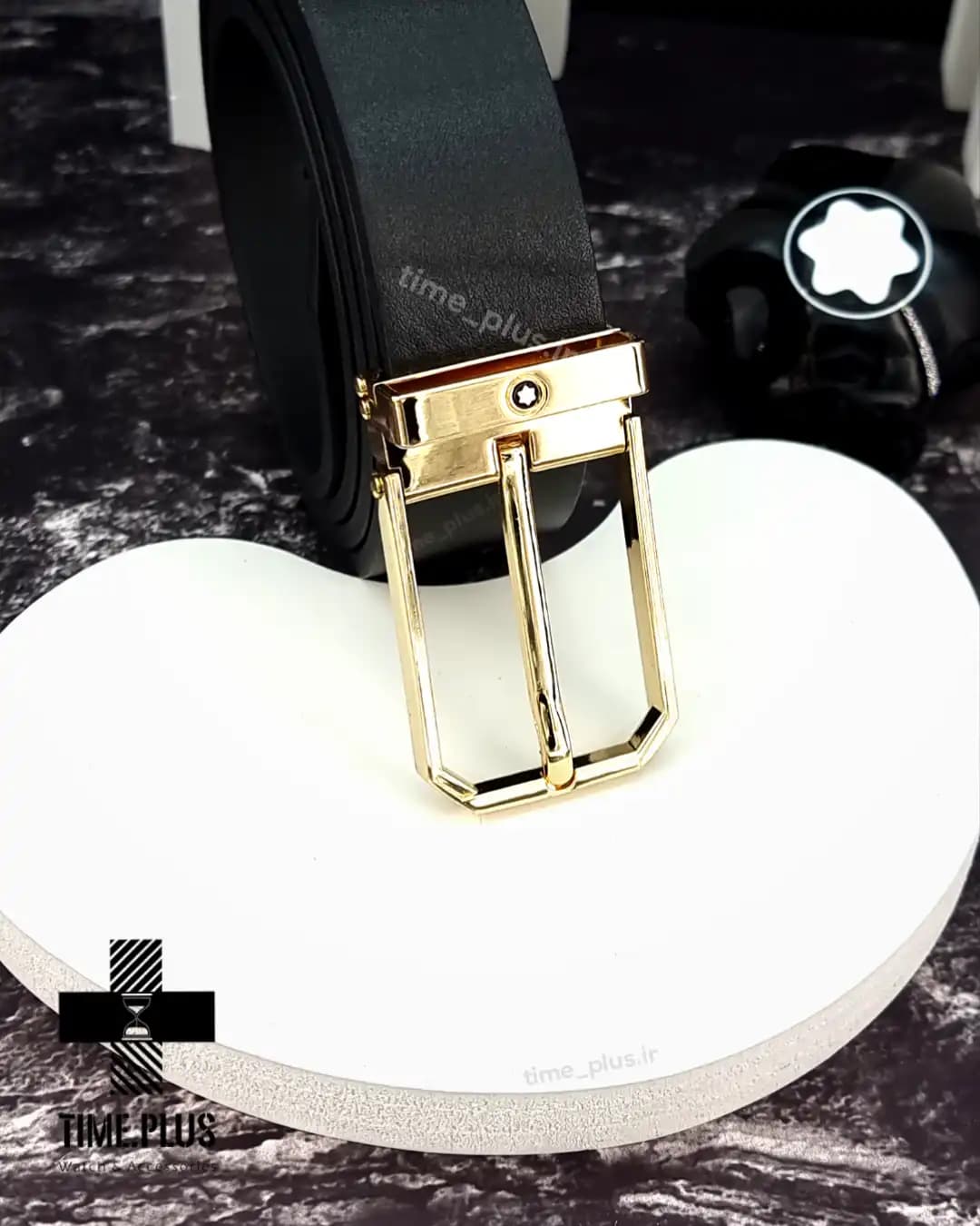 کمربند Montblanc سگک طلایی — تصویر ۲