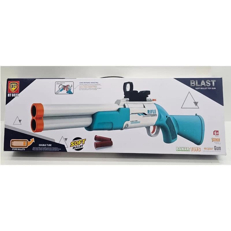 تفنگ بازی شاتگان دوربین دار پوکه پران با تیر ابری مدل Super Gun BT6022