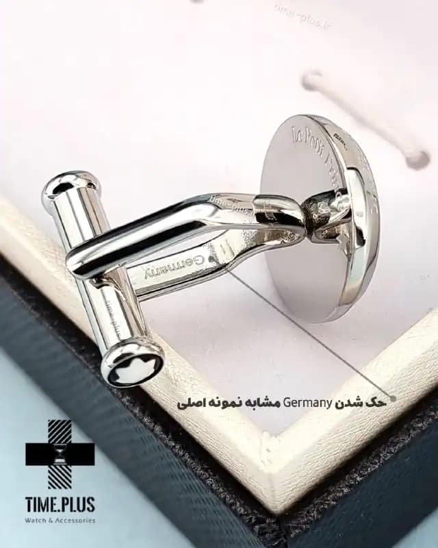 دکمه سردست مونت بلانک نقره ای کیفیت مستر — تصویر ۶