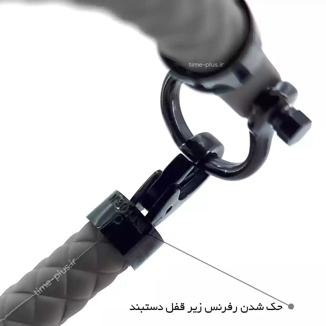دستبند امگا رابر طوسی سگک مشکی (کیفیت مستر) — تصویر ۴