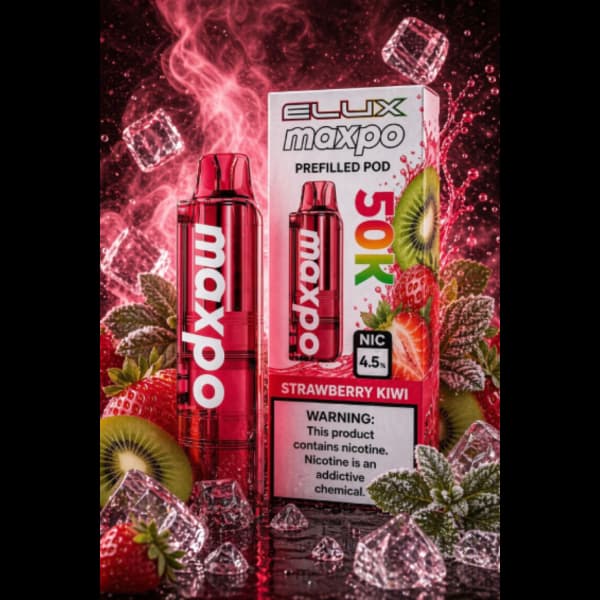 کارتریج پاد یکبار مصرف مکسپو توت فرنگی کیوی 50000 پاف Maxpo strawberry kiwi pod cartridge