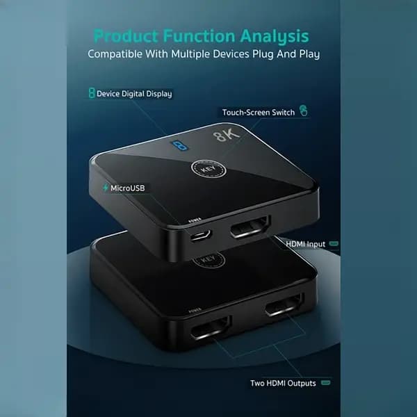 تبدیل و سوییچر 2 به 1 HDMI کوتتسی OF-036 — تصویر ۵