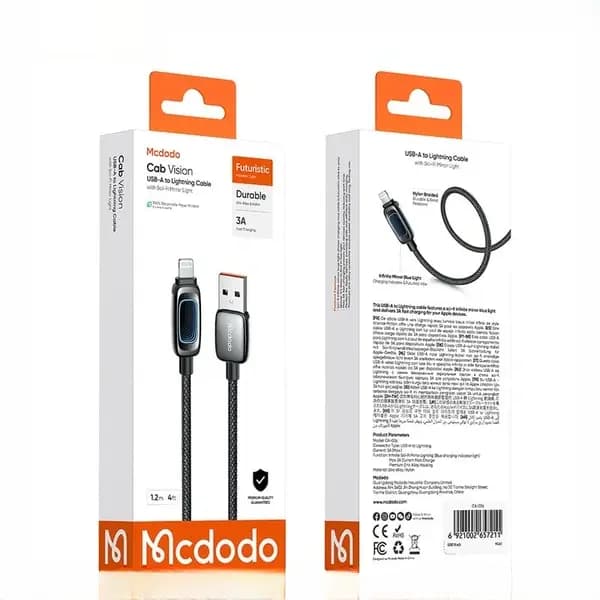 کابل شارژ لایتنینگ 3آمپر مک دودو 1.2m CA-0360 — تصویر ۳