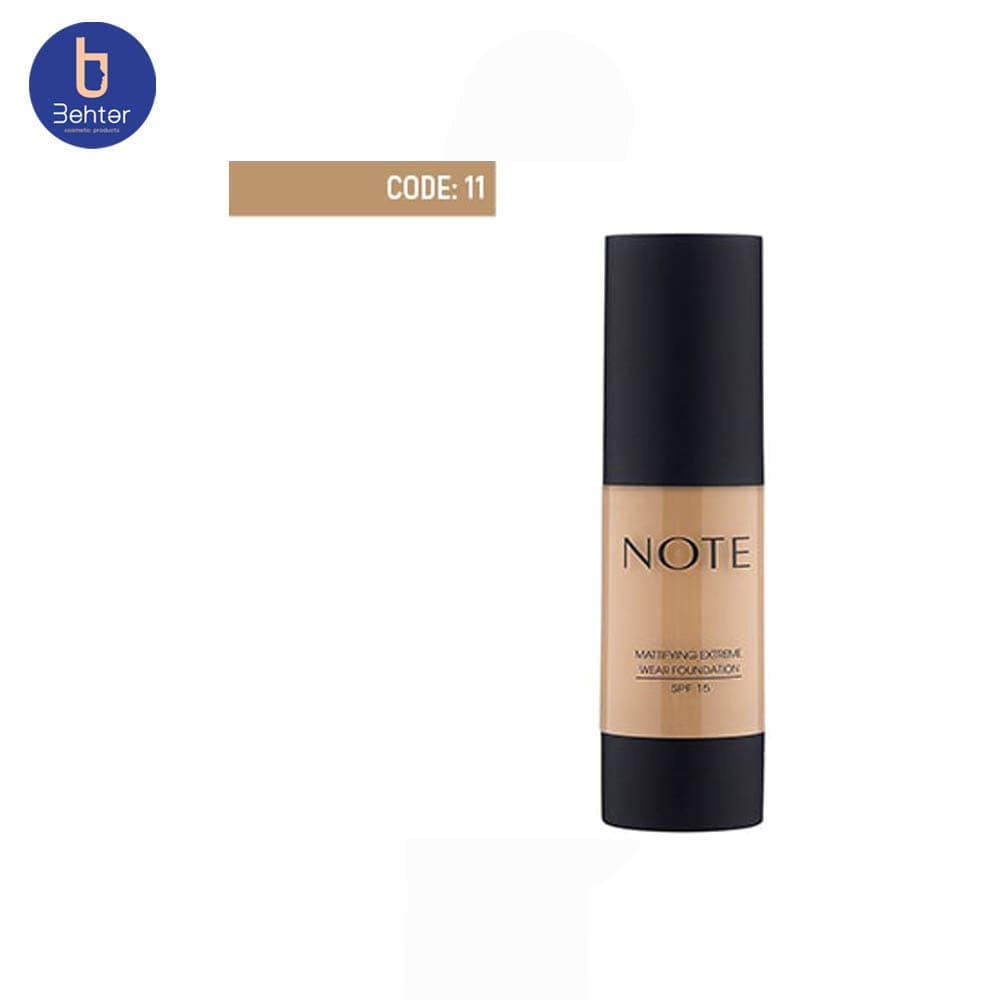 کرم پودر پمپی مات اکستریم شماره 11 نوت Note mattifying extreme wear foundation cream11