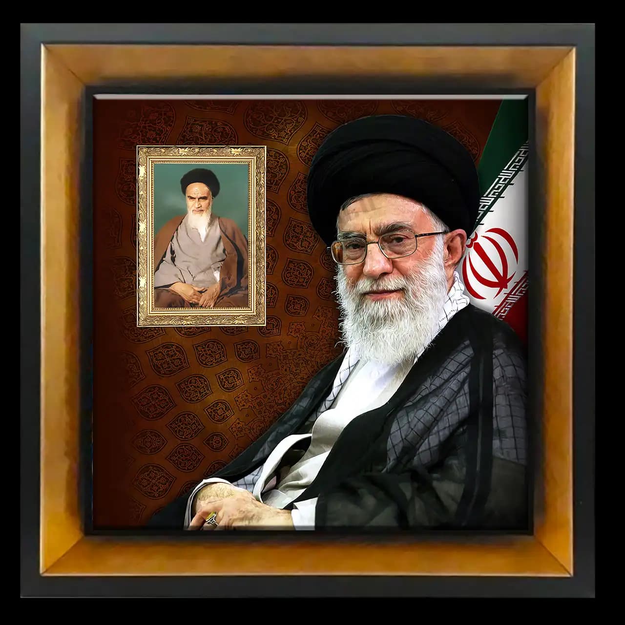 تابلو کاشی رهبر و قاب عکس امام خمینی مدل 2Y 5