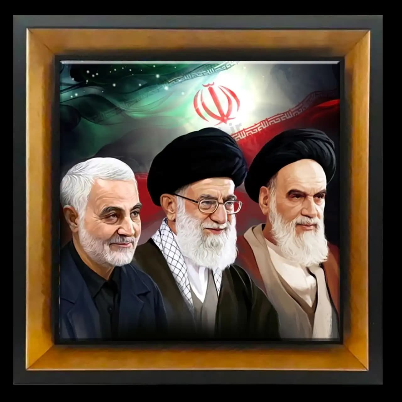 تابلو کاشی امام و رهبری و حاج قاسم مدل 2Y 1