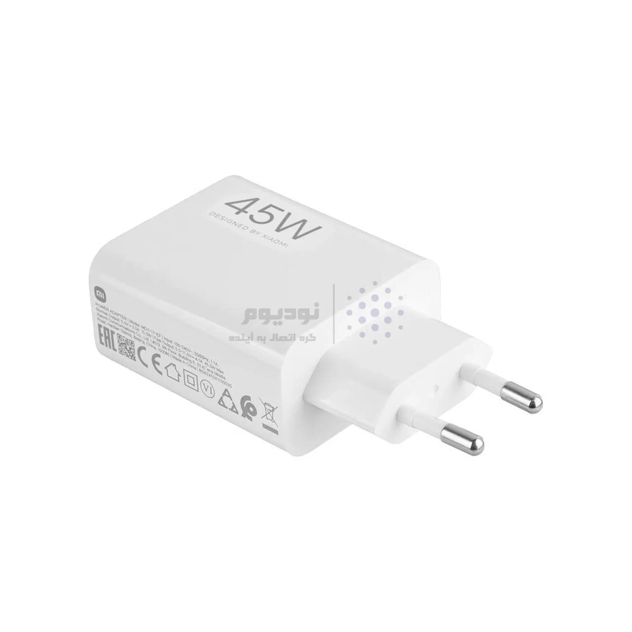 شارژر دیواری فست سرکارتنی تک پورت Xiaomi مدل MDY-17-EF 45W به همراه کابل شارژ Type-C – سفید (گارانتی شش ماهه نیکان همراه) — تصویر ۶