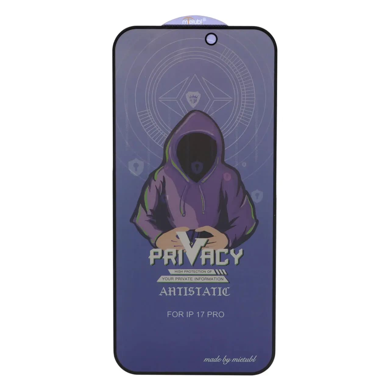 گلس و محافظ صفحه نمایش شیشه ای Full Cover Mietubl Anti Static Privacy مدل Apple iPhone 17 Pro / iPhone 18 Pro