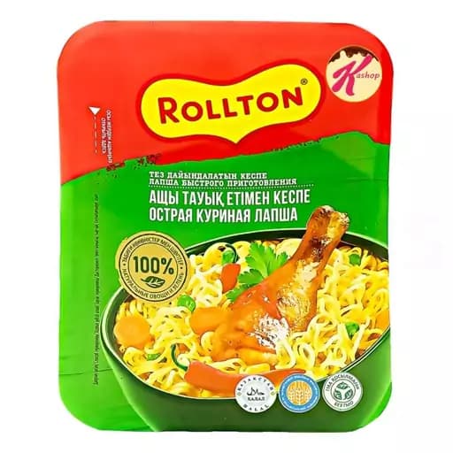 نودل رولتون با طعم مرغ تند مدل بشقابی (90 گرم) Rollton