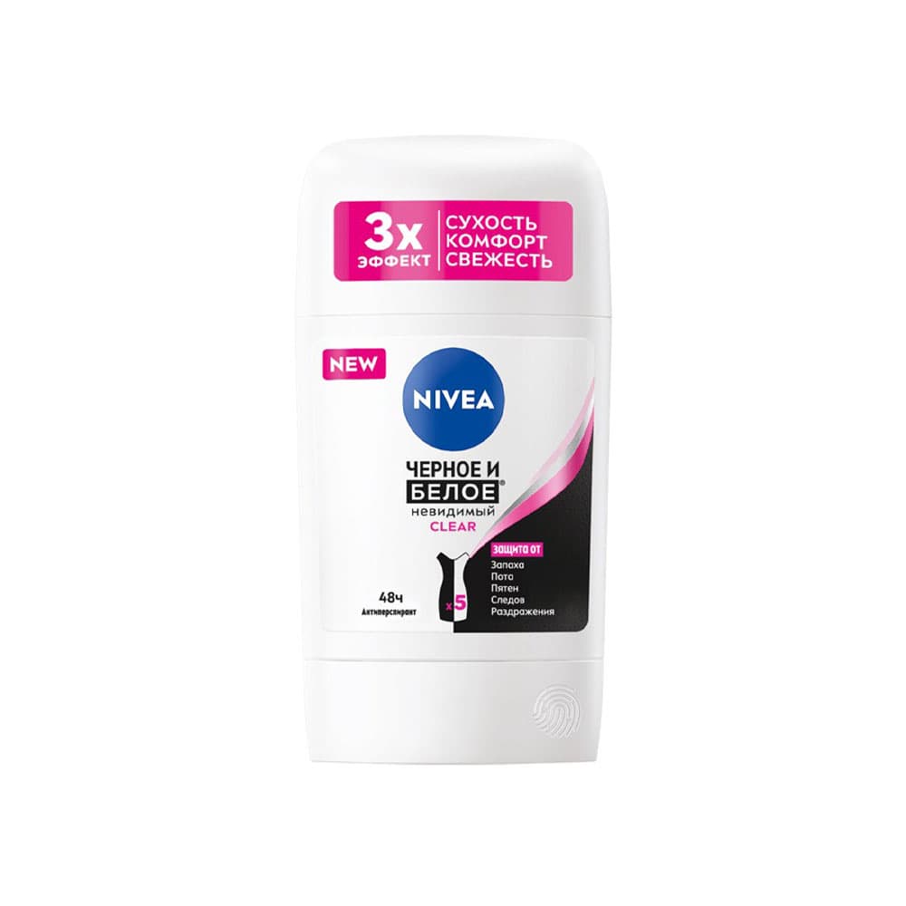 استیک صابونی ضد تعریق زنانه 48 ساعته نیوآ سری BLACK & WHITE INVISIBLE مدل CLEAR