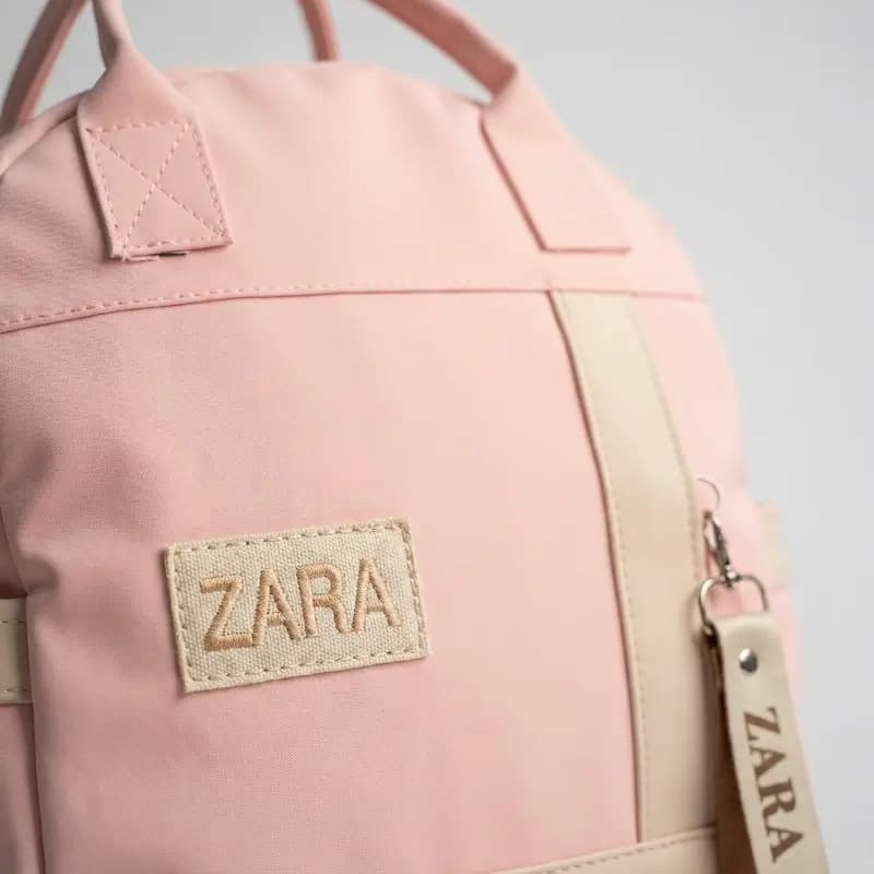 کوله ZARA دانشجویی زنانه شیک و سبک رنگ صورتی کد 10261 — تصویر ۴